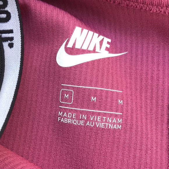 NWOT Nike JDI Plunge Back Ribbed Jumpsuit Pink - Picture 12 of 12